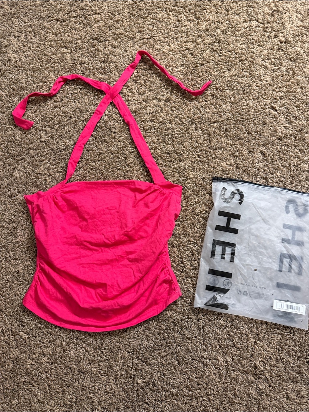 SHEIN Hot Pink Halter Cami Top